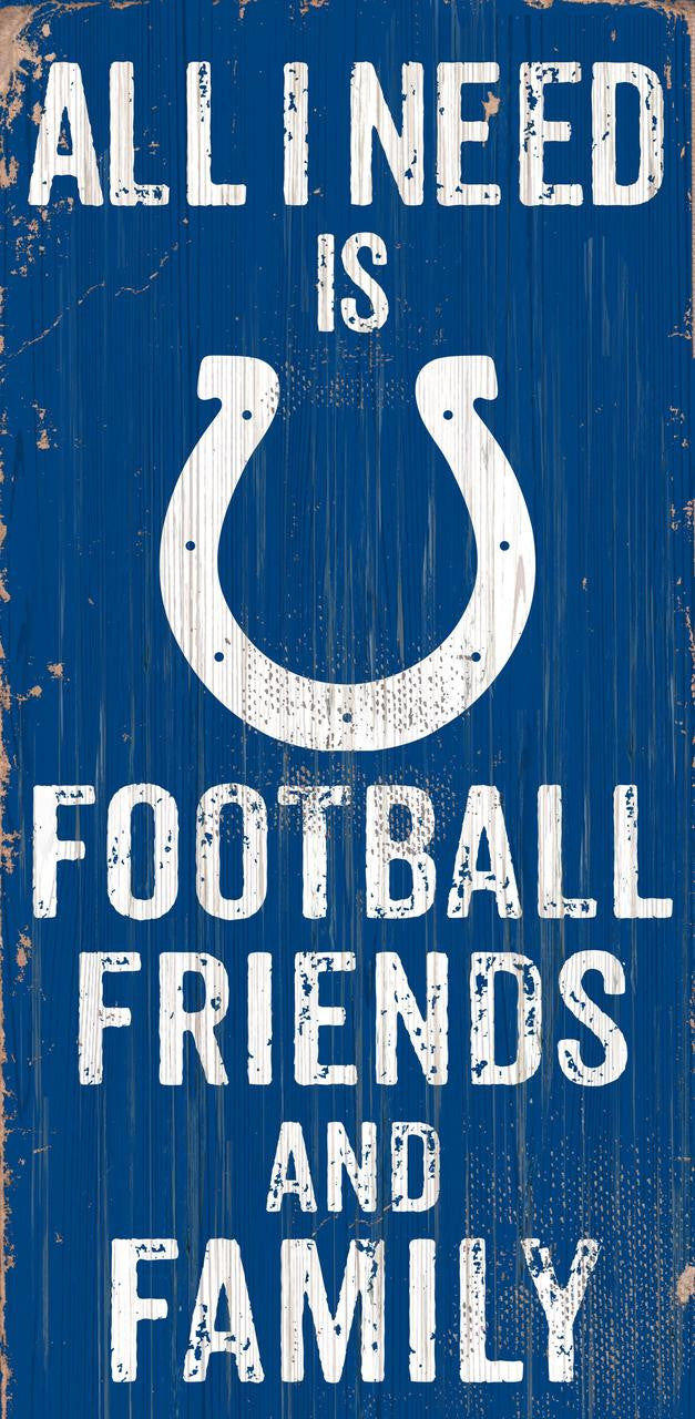 Indianapolis Colts Sign Wood 6x12 Football Friends and Family Design Color