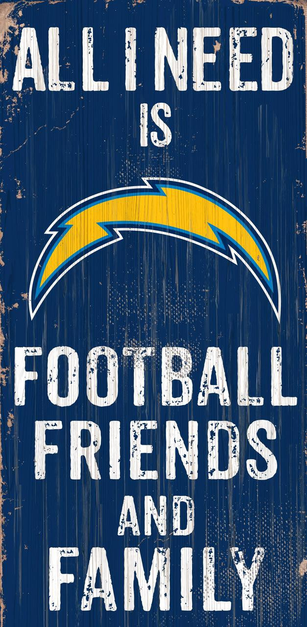 Letrero de madera de Los Angeles Chargers de 6 x 12 pulgadas con diseño de fútbol para amigos y familiares