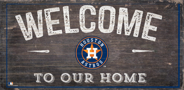 Letrero de madera de los Houston Astros de 6 x 12 pulgadas. Bienvenido a nuestro diseño de hogar.