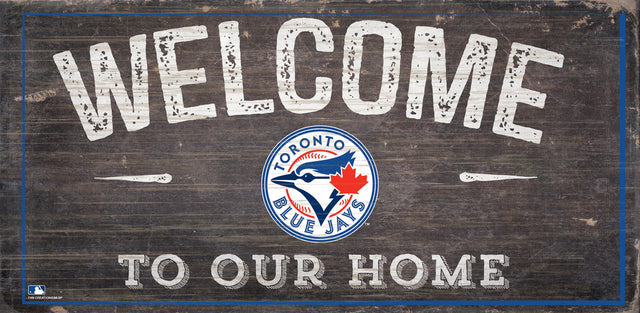 Letrero de madera de los Toronto Blue Jays de 6 x 12 pulgadas. Bienvenido a nuestro diseño de hogar