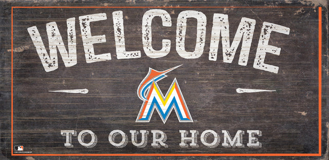 Letrero de madera de los Miami Marlins de 6 x 12 pulgadas. Bienvenidos a nuestro diseño de hogar