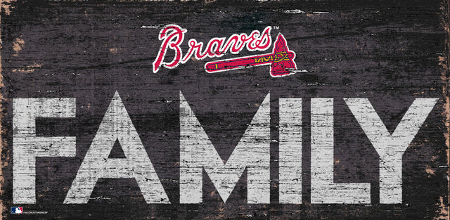 Atlanta Braves Sign Wood 12x6 Family Design