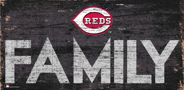 Cincinnati Reds Sign Wood 12x6 Family Design