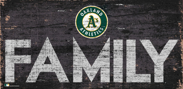 Letrero de madera de 12 x 6 de Oakland Athletics con diseño familiar