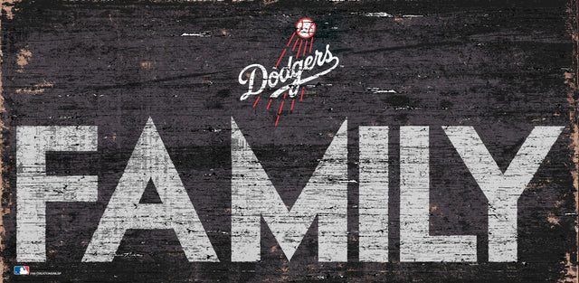 Letrero de madera de 12 x 6 de los Dodgers de Los Ángeles con diseño familiar