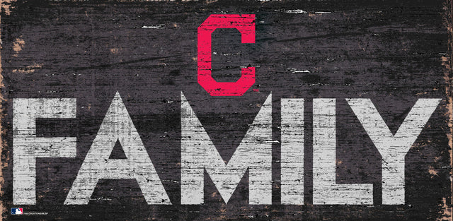 Cleveland Indians Sign Wood 12x6 Family Design