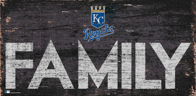 Letrero de madera de 12 x 6 de los Kansas City Royals con diseño familiar