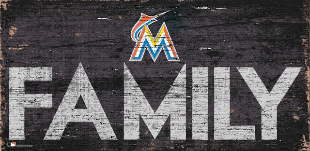 Letrero de madera de los Miami Marlins de 12 x 6 pulgadas con diseño familiar