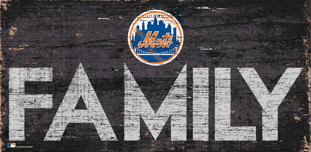 Letrero de madera de los New York Mets de 12 x 6 pulgadas con diseño familiar