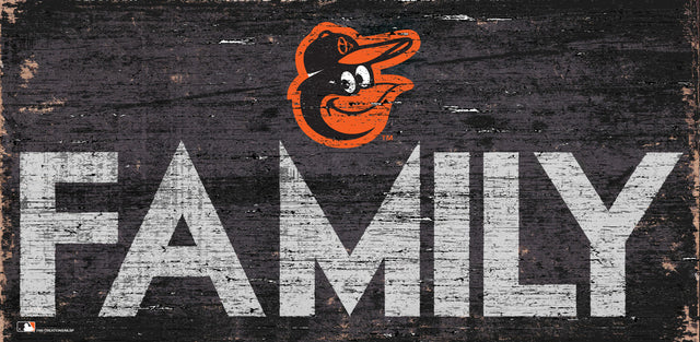 Letrero de madera de los Baltimore Orioles de 12 x 6 pulgadas con diseño familiar