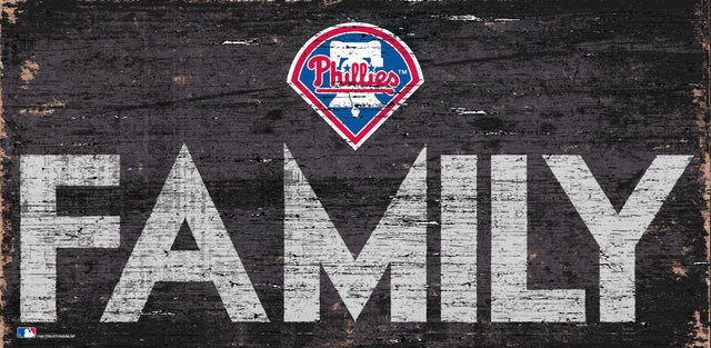 Letrero de madera de los Philadelphia Phillies de 12 x 6 pulgadas con diseño familiar