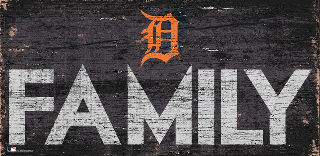 Detroit Tigers Sign Wood 12x6 Family Design