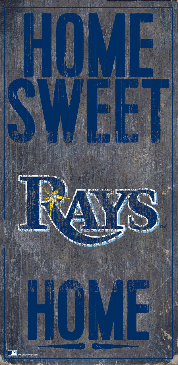 Letrero de madera de los Tampa Bay Rays de 6 x 12 pulgadas con diseño de Home Sweet Home