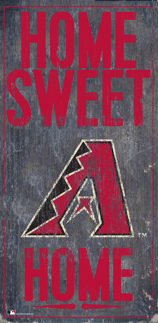 Letrero de madera de los Arizona Diamondbacks de 6 x 12 pulgadas con diseño de Home Sweet Home