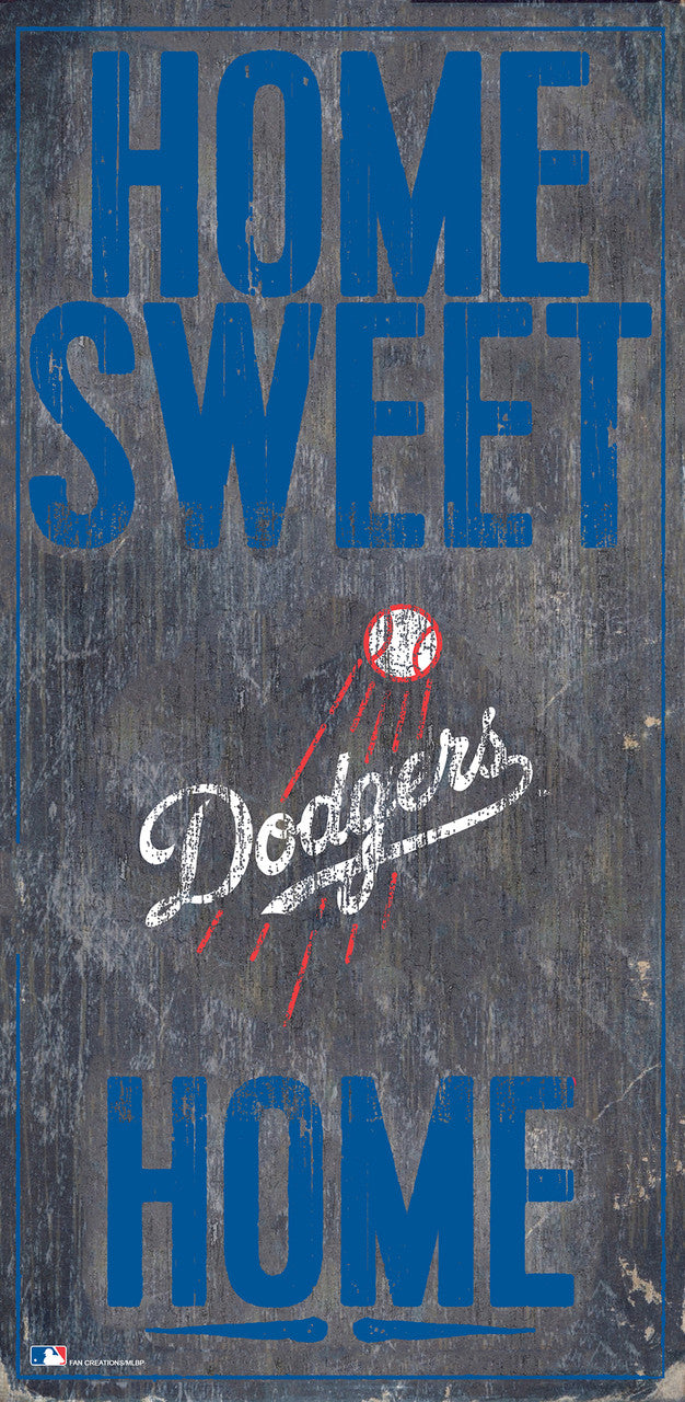 Letrero de madera de los Dodgers de Los Ángeles de 6 x 12 pulgadas con diseño de Home Sweet Home