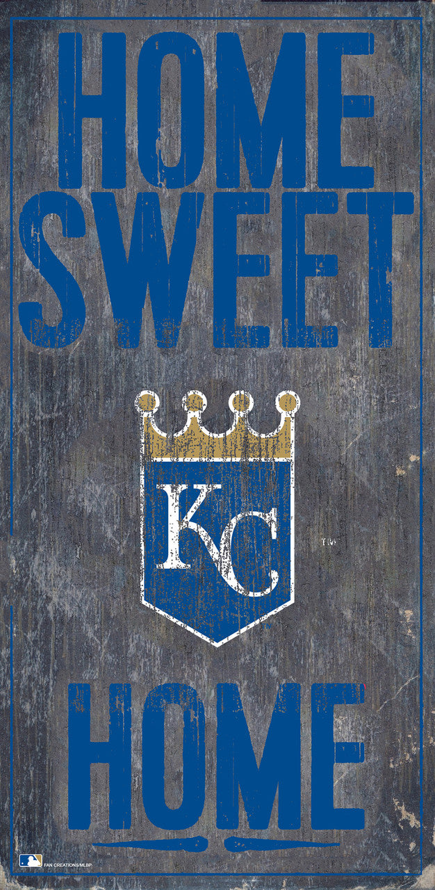 Letrero de madera de los Kansas City Royals de 6 x 12 pulgadas con diseño de Home Sweet Home