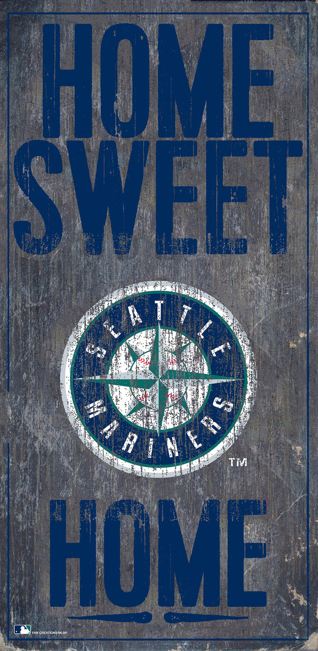 Letrero de madera de los Seattle Mariners de 6 x 12 pulgadas con diseño de Home Sweet Home