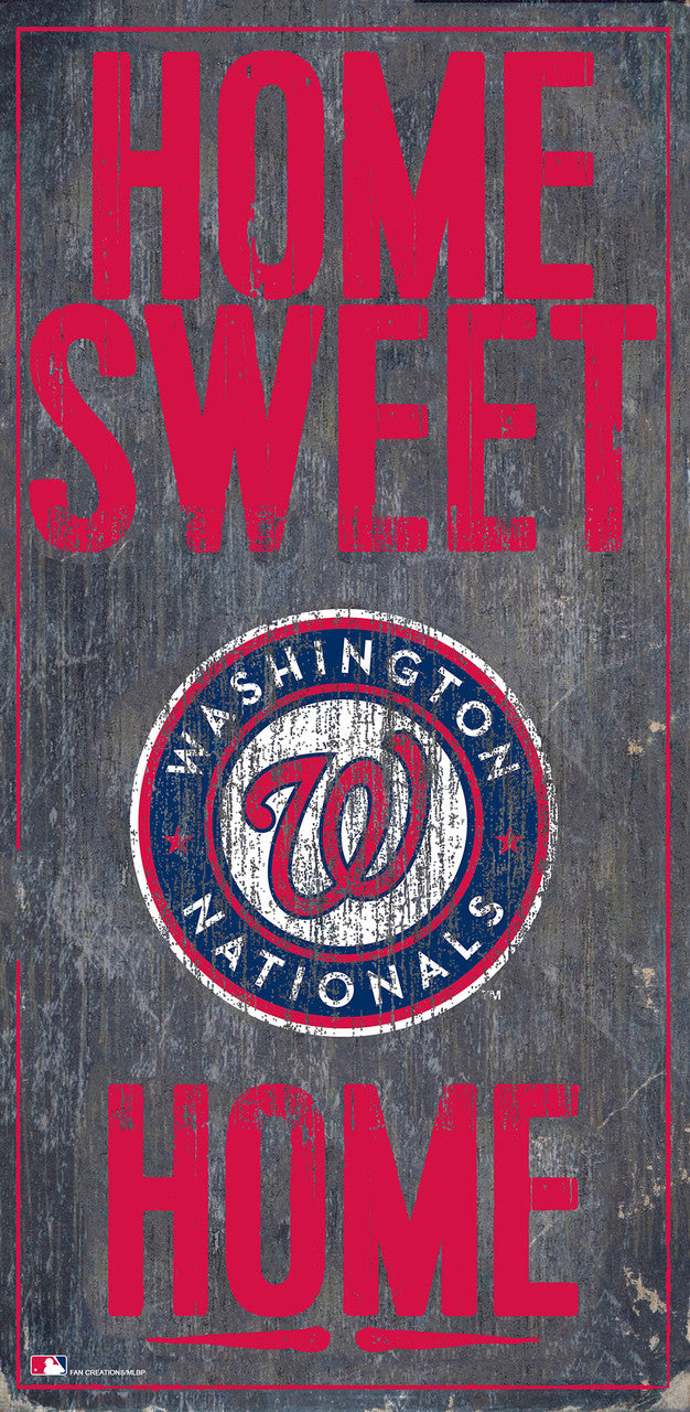 Letrero de madera de los Washington Nationals de 6 x 12 pulgadas con diseño de Home Sweet Home