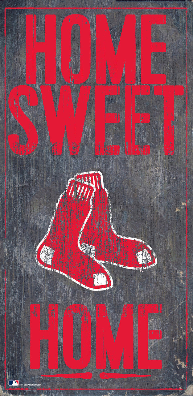 Letrero de madera de los Boston Red Sox de 6 x 12 pulgadas con el diseño Home Sweet Home