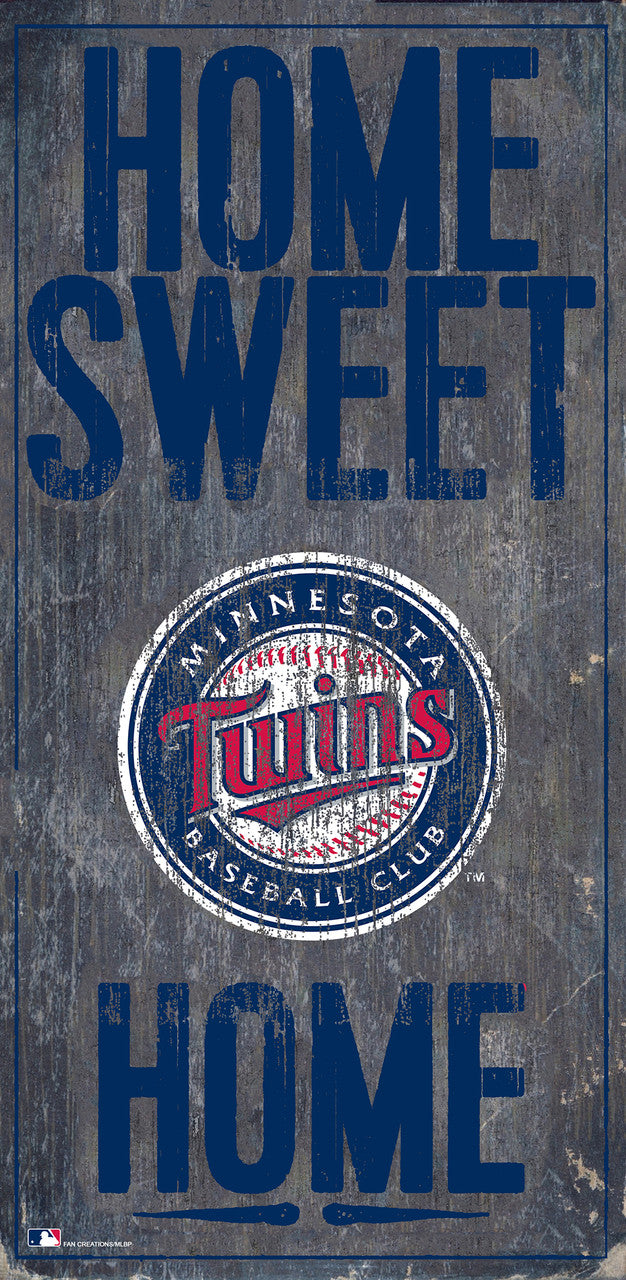 Letrero de madera de los Minnesota Twins de 6 x 12 pulgadas con diseño de Home Sweet Home