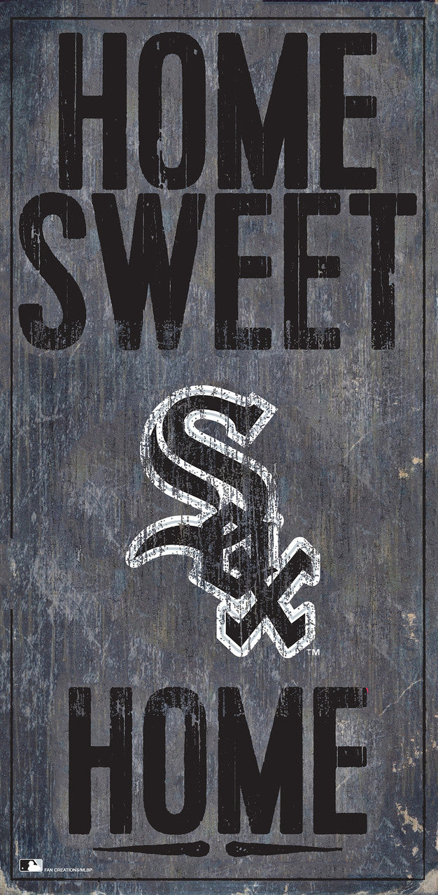 Letrero de madera de los Chicago White Sox de 6 x 12 pulgadas con diseño de Home Sweet Home