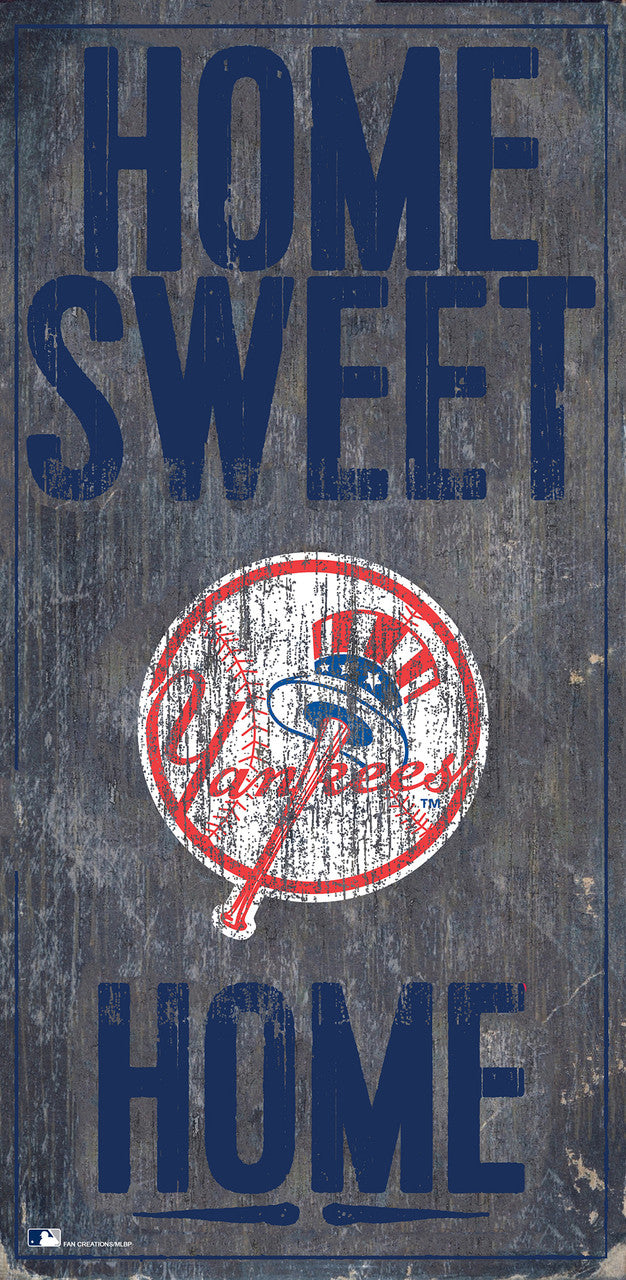 New York Yankees Sign Wood 6x12 Home Sweet Home Design