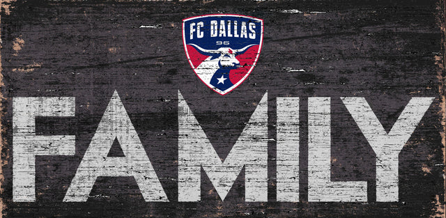 Letrero de madera del FC Dallas de 12 x 6 pulgadas con diseño familiar