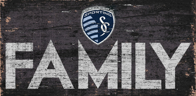 Letrero de madera de 12 x 6 de Sporting Kansas City con diseño familiar