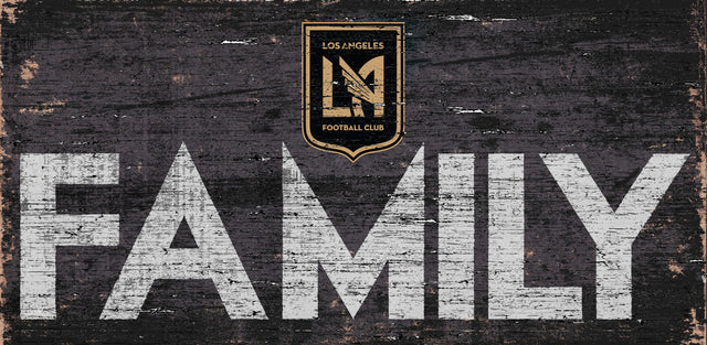 Letrero de madera de 12 x 6 de Los Angeles FC con diseño familiar