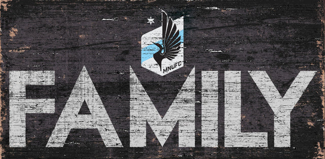 Letrero de madera de 12 x 6 del Minnesota United FC con diseño familiar