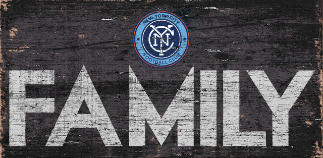 Letrero de madera del New York City FC de 12 x 6 pulgadas con diseño familiar