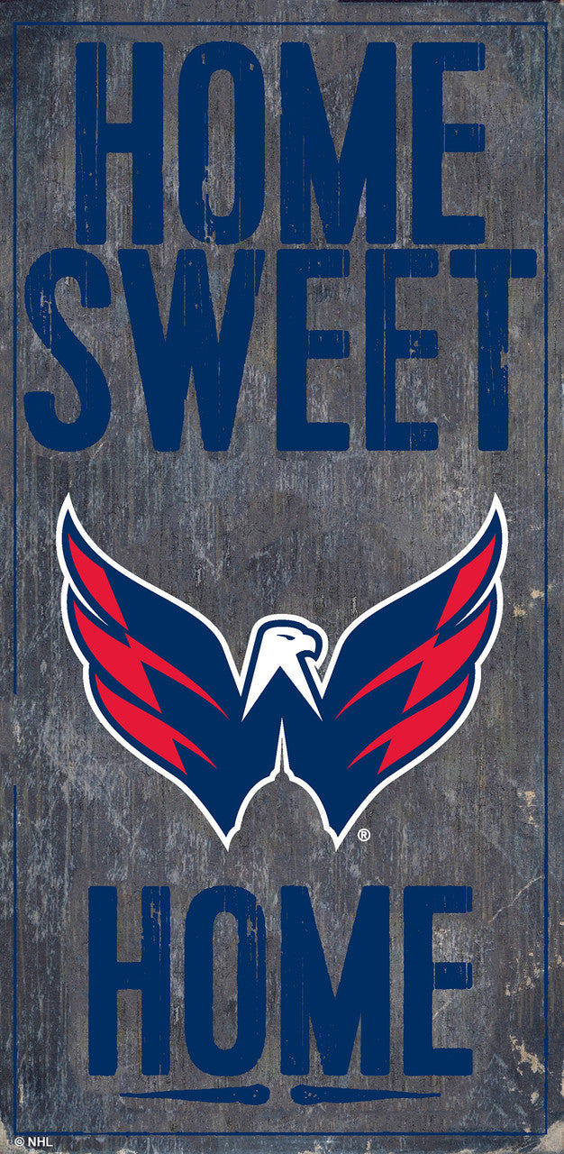 Letrero de madera de Washington Capitals de 6 x 12 pulgadas con diseño de Home Sweet Home