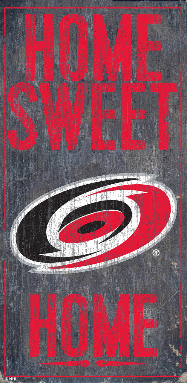 Letrero de madera de los Carolina Hurricanes de 6 x 12 pulgadas con diseño de Home Sweet Home