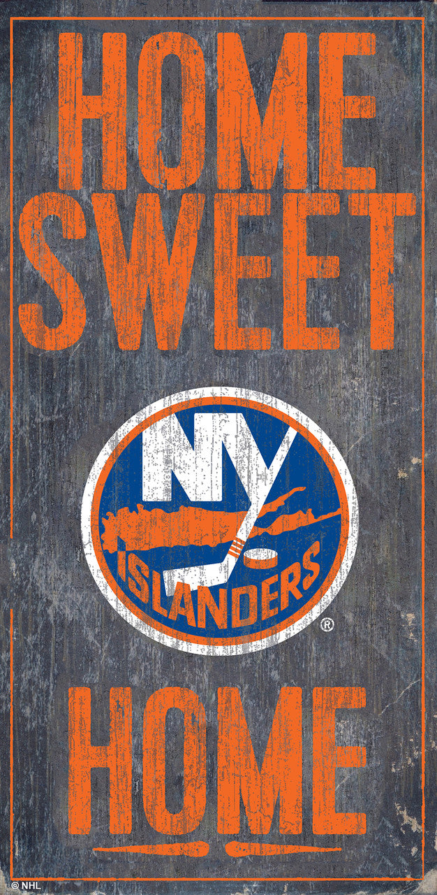 Letrero de madera de los New York Islanders de 6 x 12 pulgadas con el diseño Home Sweet Home