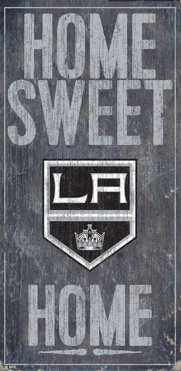 Letrero de madera de Los Angeles Kings de 6 x 12 pulgadas con diseño de Home Sweet Home