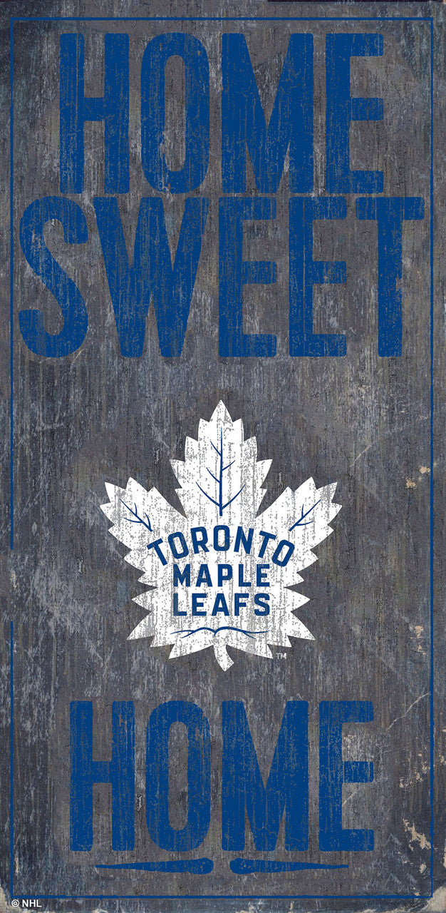 Letrero de madera de Toronto Maple Leafs de 6 x 12 pulgadas con diseño de Home Sweet Home