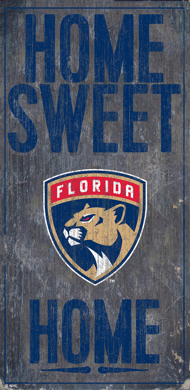 Letrero de madera de los Florida Panthers de 6 x 12 pulgadas con diseño de Home Sweet Home