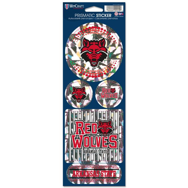 Arkansas State Red Wolves Prismatic Decal 4" x 11"