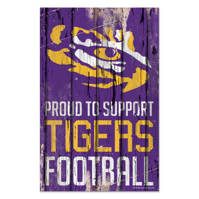 Letrero de madera de los LSU Tigers, 11" x 17", 1/4" de grosor