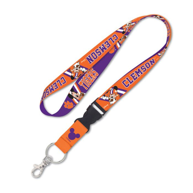 Cordón de Mickey Mouse de Clemson Tigers / Disney con hebilla desmontable de 1"