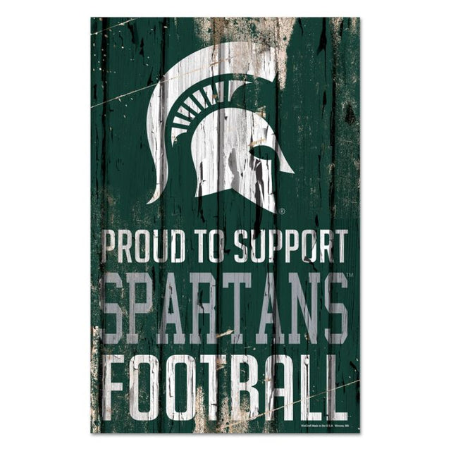 Michigan State Spartans Wood Sign 11" x 17" 1/4" thick