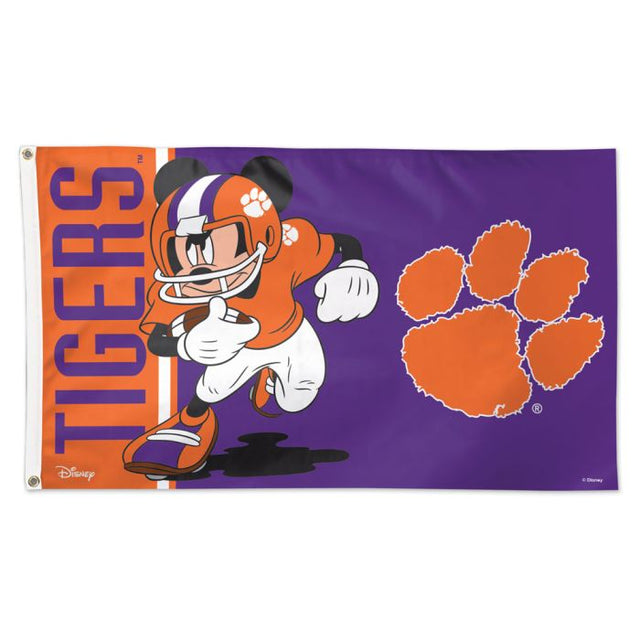 Bandera de Mickey de los Clemson Tigers / Disney - Deluxe 3' X 5'