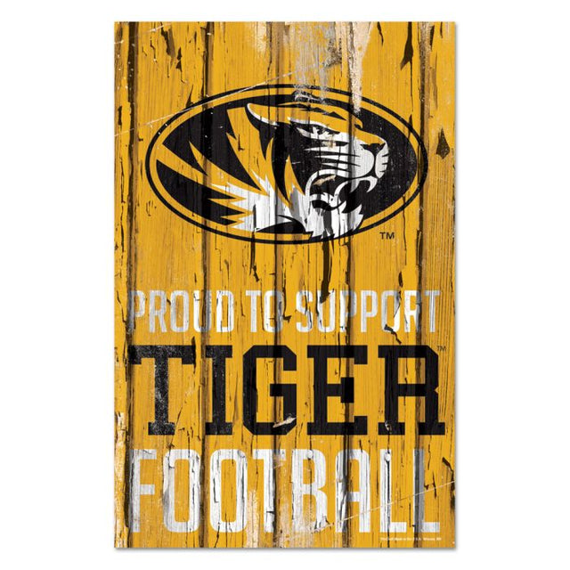 Letrero de madera de los Missouri Tigers, 11" x 17", 1/4" de grosor