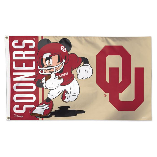 Bandera de Mickey de Disney / Oklahoma Sooners - Deluxe 3' X 5'