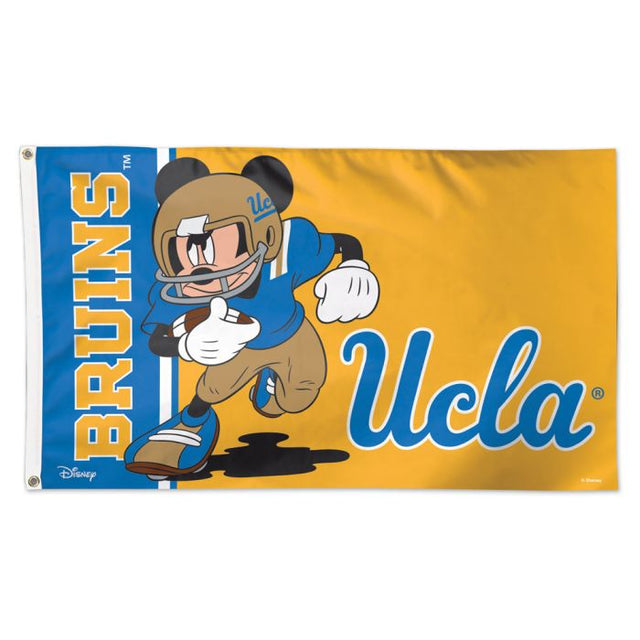 Bandera de fútbol de Mickey Mouse de Disney y los Bruins de UCLA (de lujo, 3 x 5 pies)