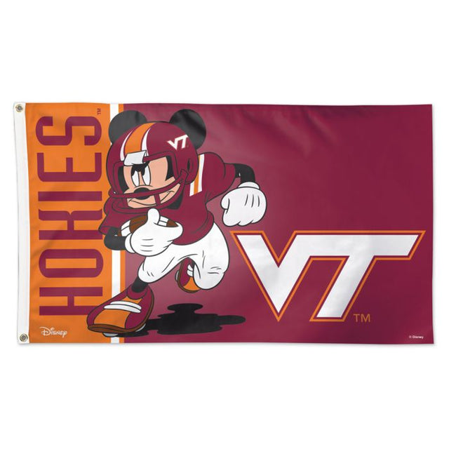 Bandera de Mickey de Virginia Tech Hokies / Disney - Deluxe 3' X 5'