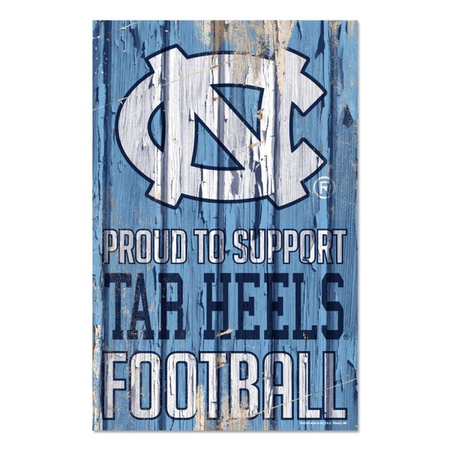 Letrero de madera de los Tar Heels de Carolina del Norte, 11" x 17", 1/4" de grosor