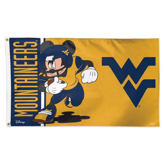 Bandera de Mickey Mouse de Disney / West Virginia Mountaineers - Deluxe 3' X 5'