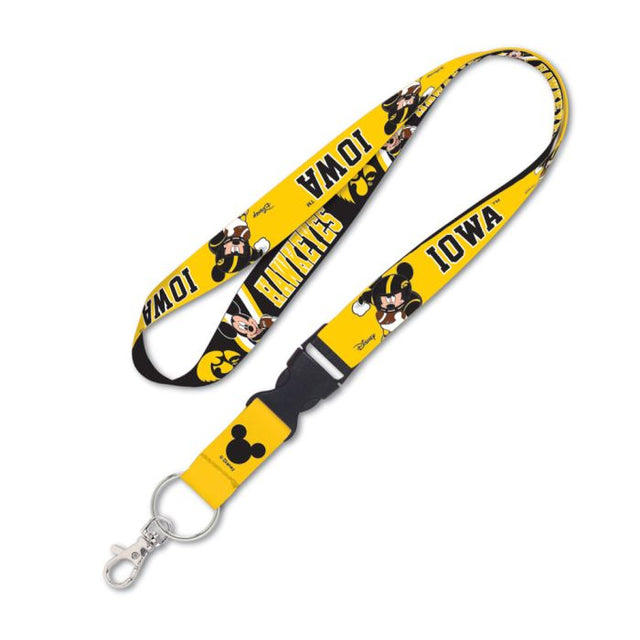 Cordón de Iowa Hawkeyes/Disney con hebilla desmontable de 1"