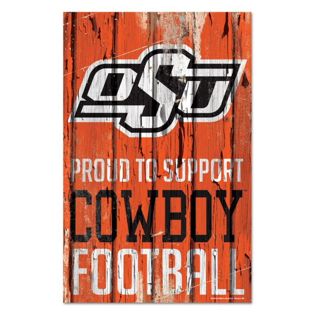 Oklahoma State Cowboys Wood Sign 11" x 17" 1/4" thick